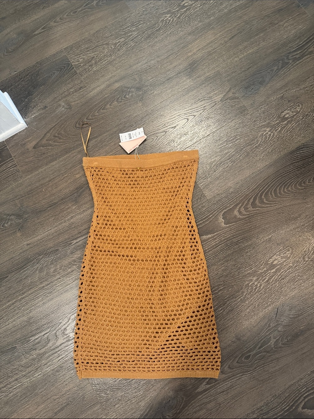 PQ Swim Mustard Strapless Crochet Beach Dress - Picture 6 of 6